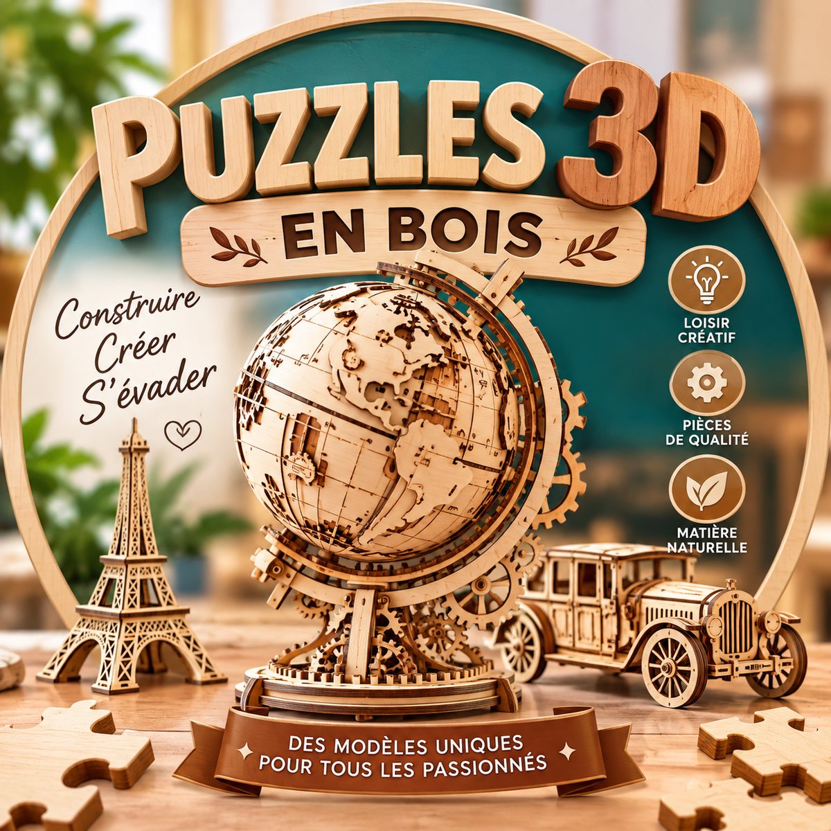Puzzle 3D bois