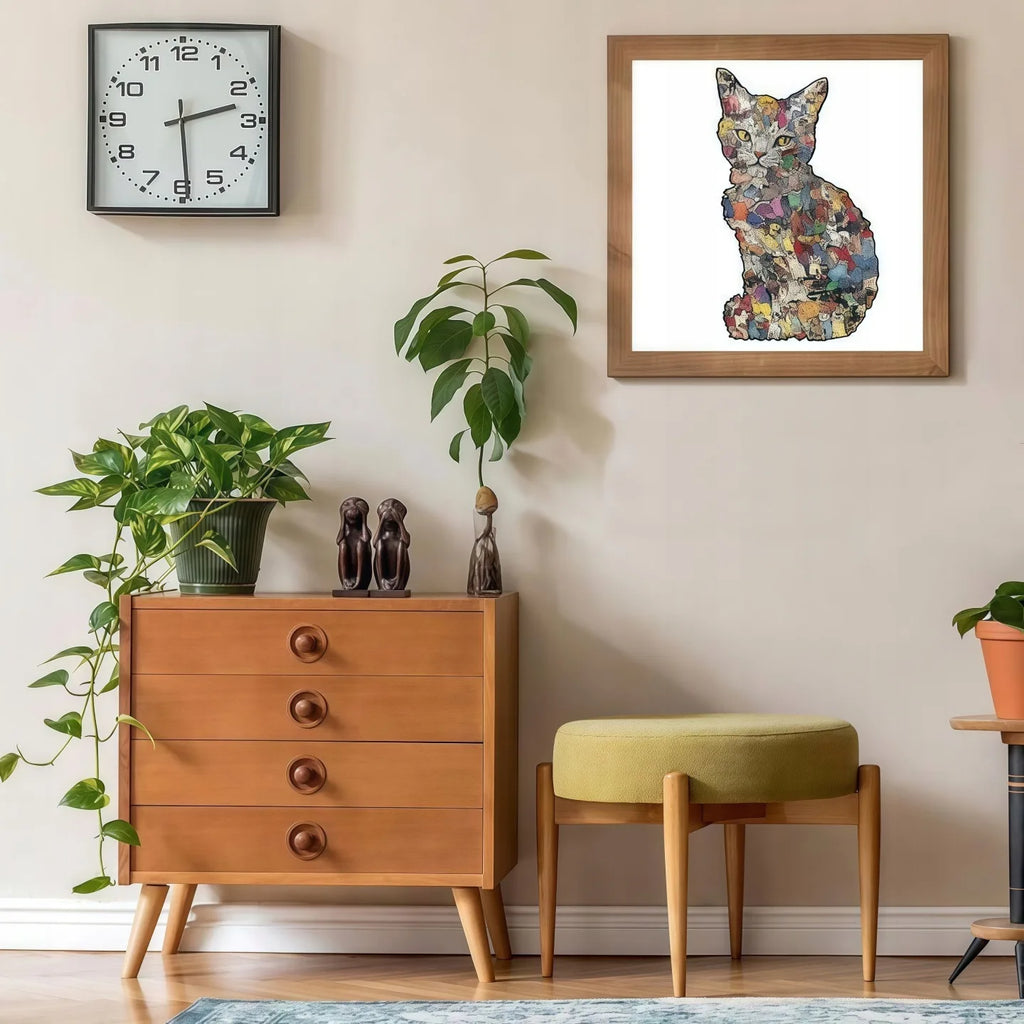 Puzzle Chat en Bois – 126 Pièces – Format A4 – Puzzle Décoratif