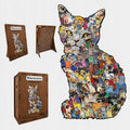 Puzzle Chat en Bois – 126 Pièces – Format A4 – Puzzle Décoratif