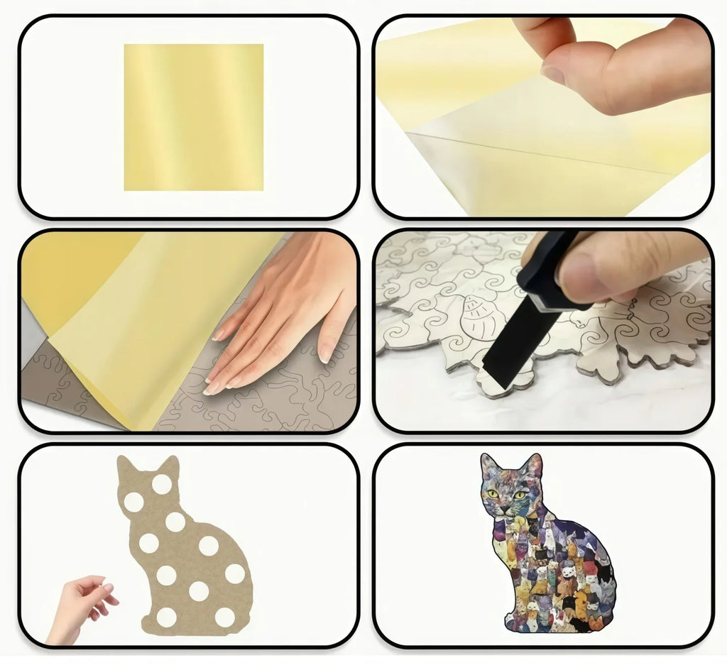 Puzzle Chat en Bois – 126 Pièces – Format A4 – Puzzle Décoratif