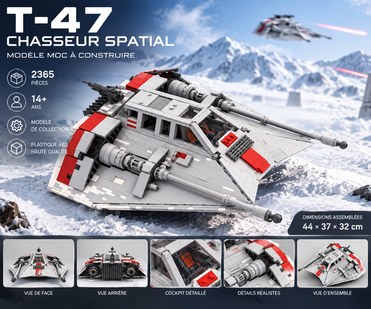 Chasseur spatial MOC T-47 – 2365 pièces | Modèle à construire