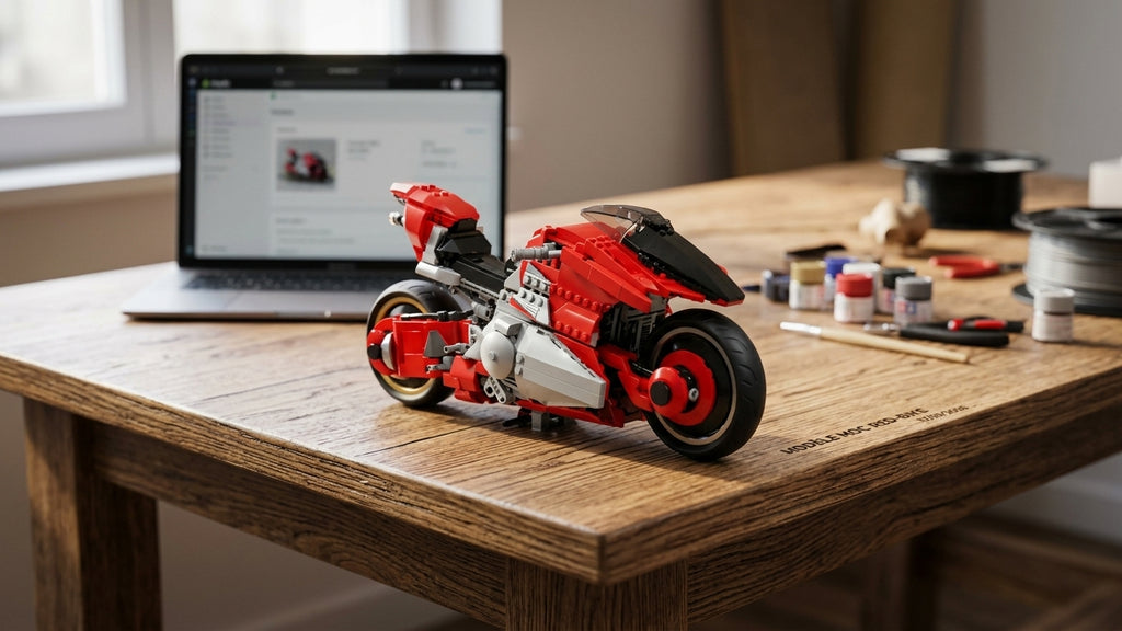 Moto futuriste Cyberpunk MOC – 1 082 pièces