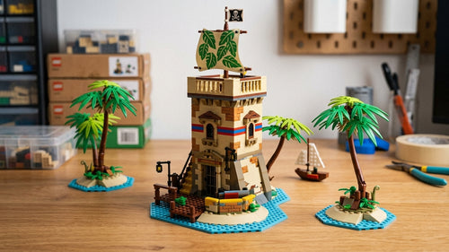 1440PCS MOC Sabre Island Anno Domini Navy Barracuda Bay Defensive Fortress Pirate Puzzles Birthday Part Kids Toys Christmas Gift