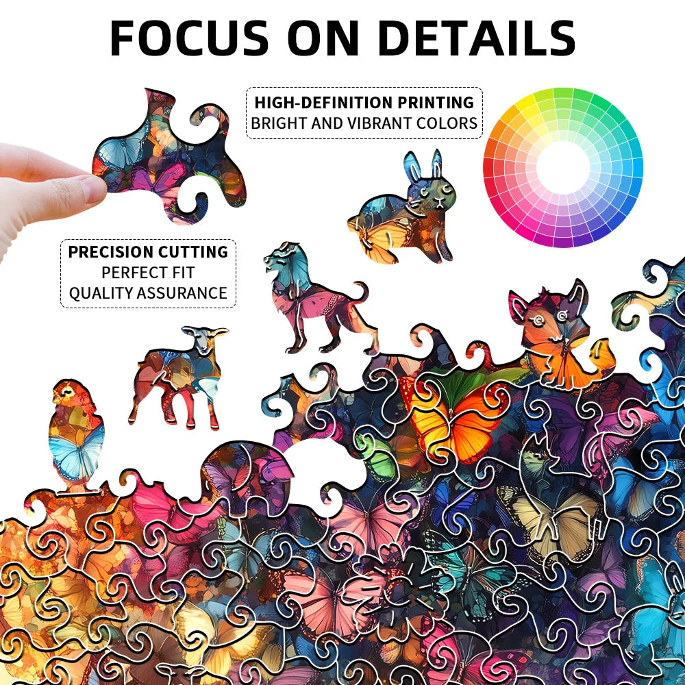 Puzzle en bois Arbre aux Papillons – Pièces originales
