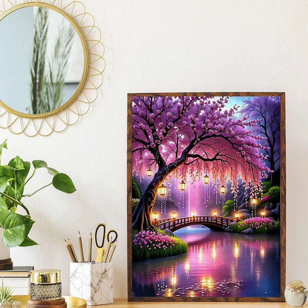 Puzzle Fleurs de Cerisier & Lanternes – 1000 pièces – Adulte