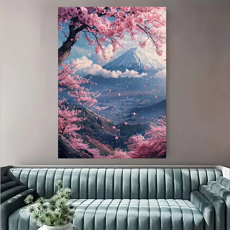 Puzzle Japon 1000 Pièces – Mont Fuji & Cerisiers en Fleurs – Paysage Japonais