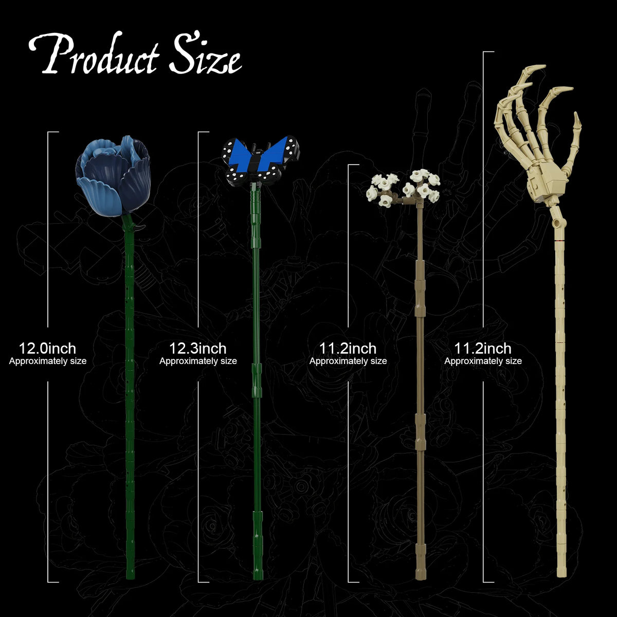 Bouquet de Roses Bleues à Construire – Modèle en Blocs