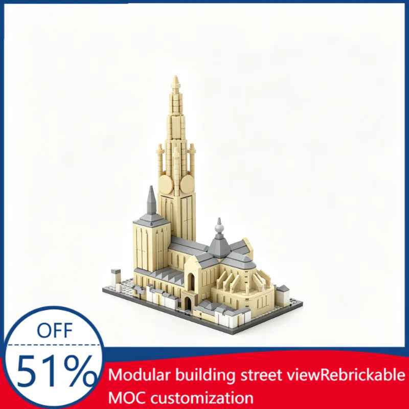 Cathédrale d’Anvers – Maquette en Blocs de Construction 1 864 Pièces