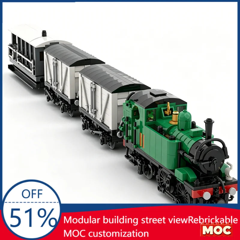 Train de marchandises rétro à construire – 401 pièces – Modèle MOC