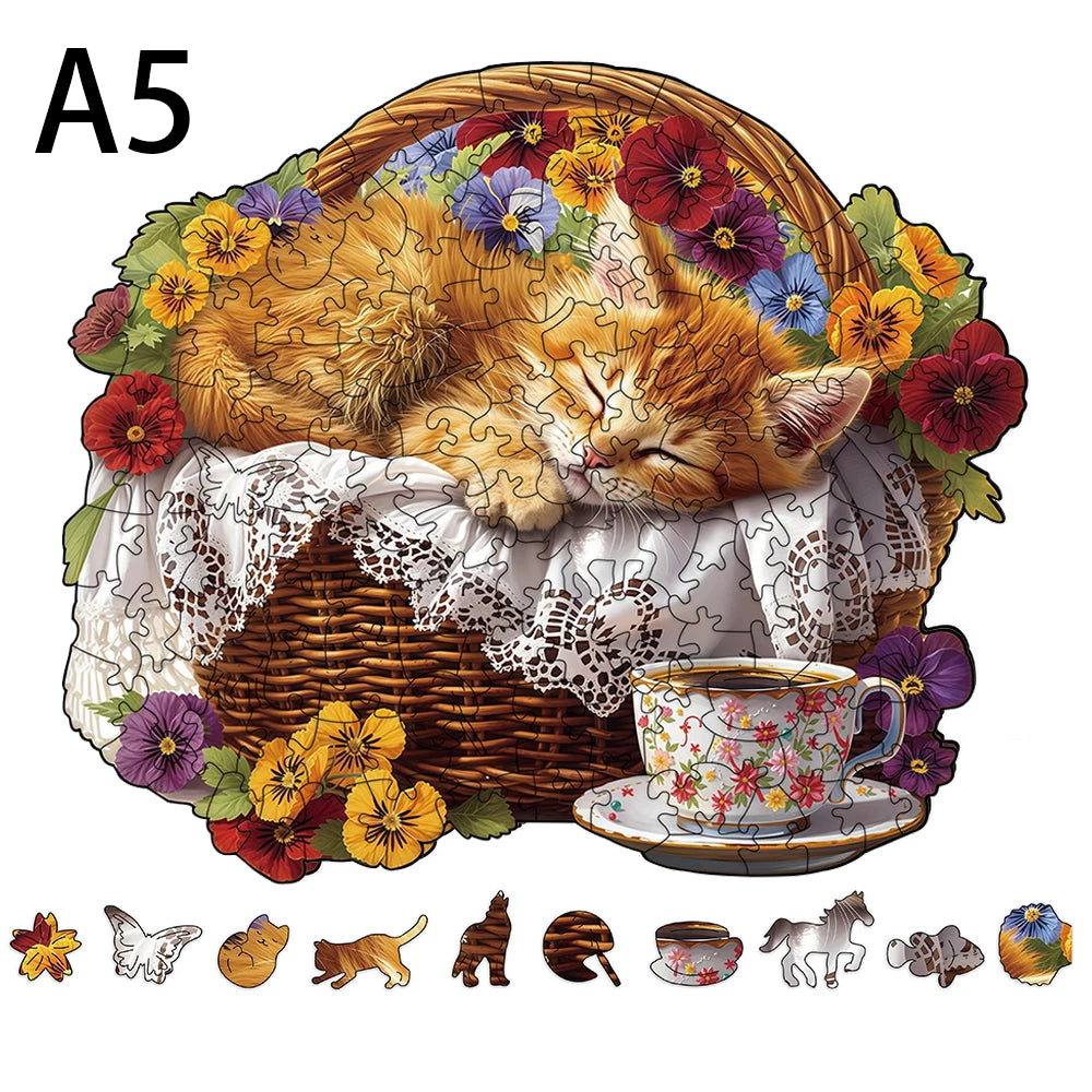 Puzzle en bois animaux – Pièces originales et illustrations colorées