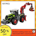 Tracteur & Grue à Construire – 1 977 Pièces | Modèle MOC Technique