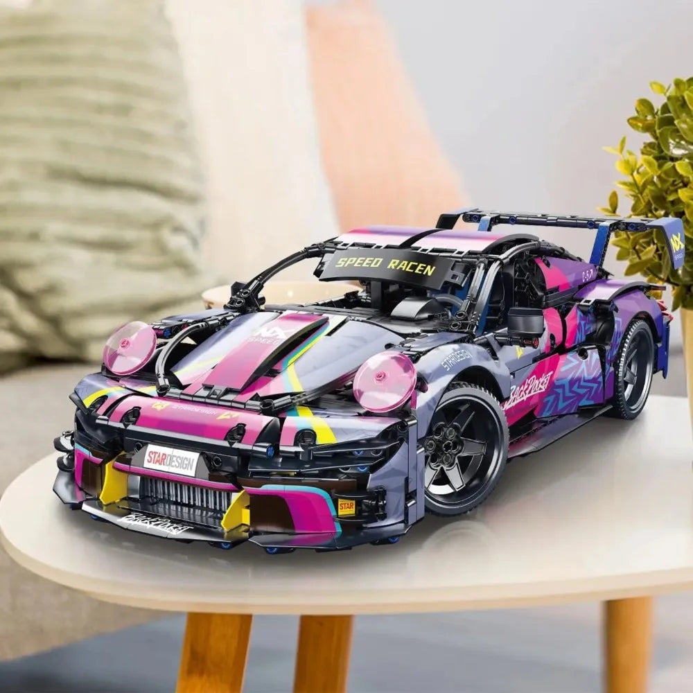 Supercar de Course 1:14 – Maquette en Briques à Construire