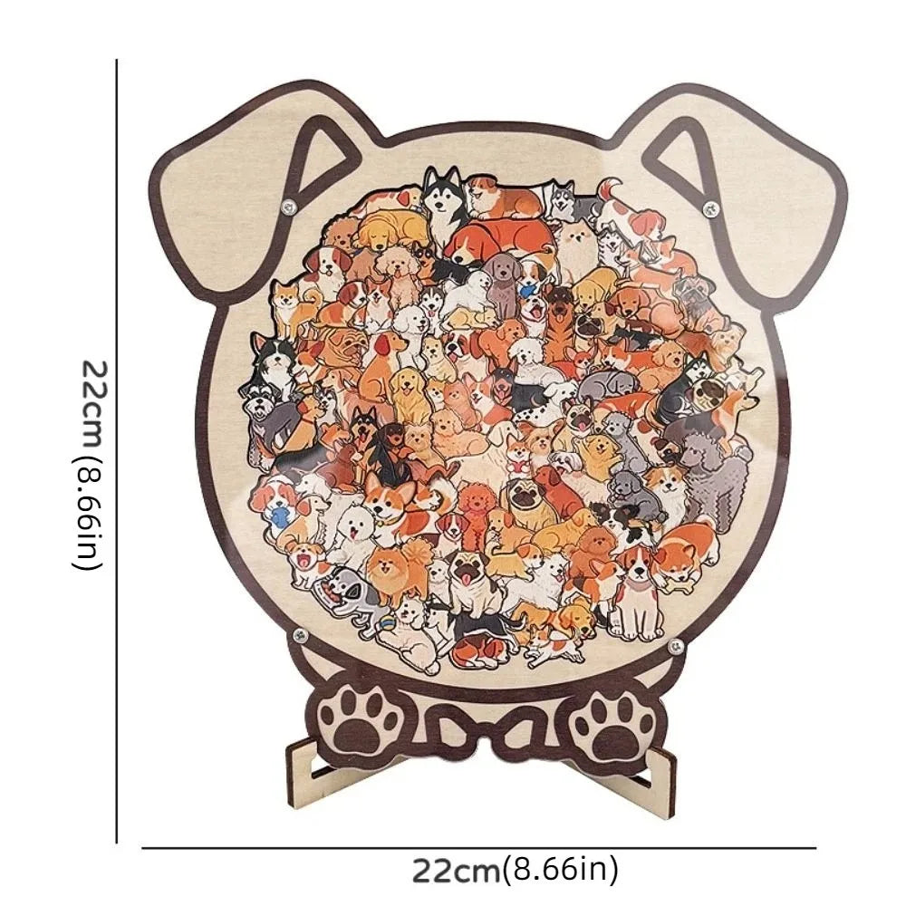 Puzzle en Bois Chat & Chien – Pièces Irrégulières
