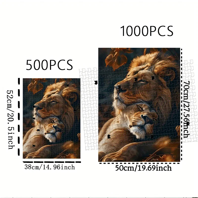 Puzzle Lion & Lionceau – 500 ou 1000 pièces