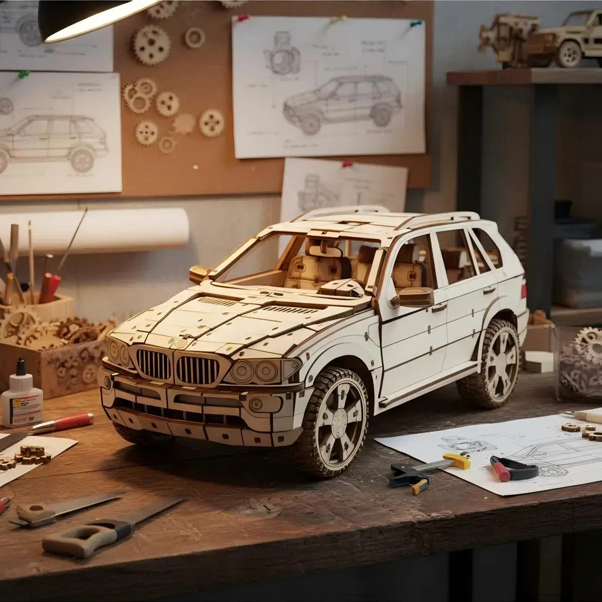 Berline Moderne OUZEY – Maquette 3D en Bois à Construire