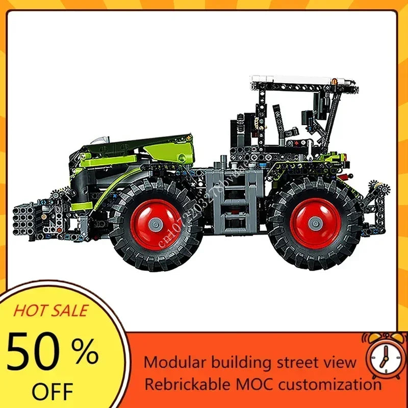 Tracteur & Grue à Construire – 1 977 Pièces | Modèle MOC Technique
