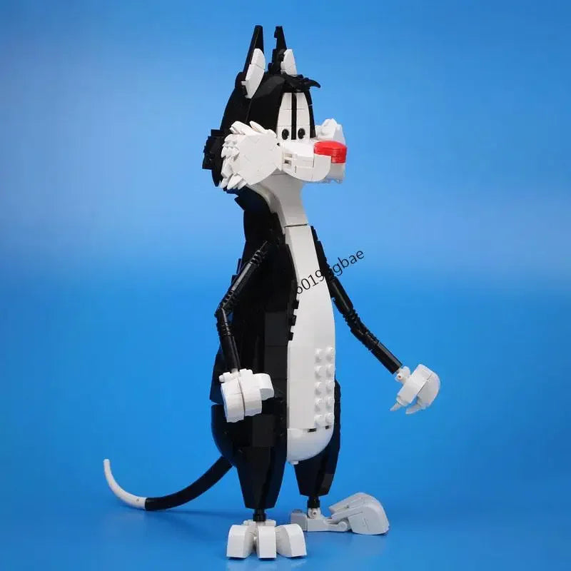 Chat de dessin animé noir et blanc MOC – 406 pièces