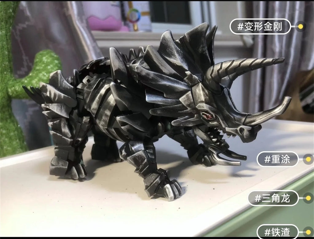 Robot Dinosaure Tricératops Transformable – Modèle à Construire 23 cm