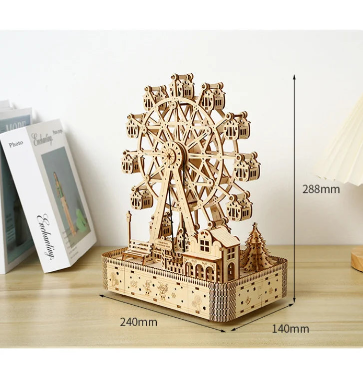 Grande Roue 3D en Bois à Construire – Puzzle DIY avec Lumières & Musique