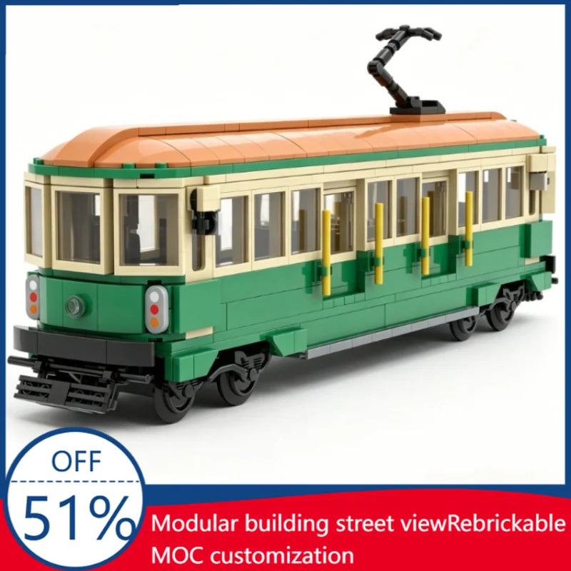 Tramway Urbain Rétro – Kit de Construction MOC 635 Pièces