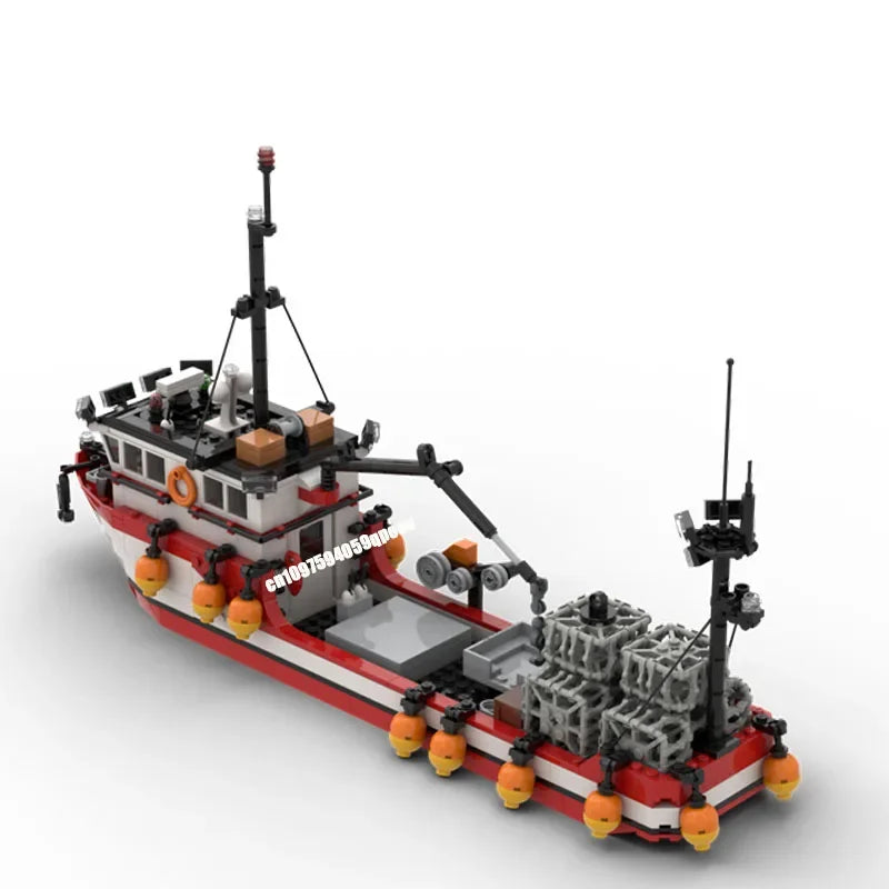 🦀 Bateau de pêche au crabe en briques de construction MOC – 782 pièces