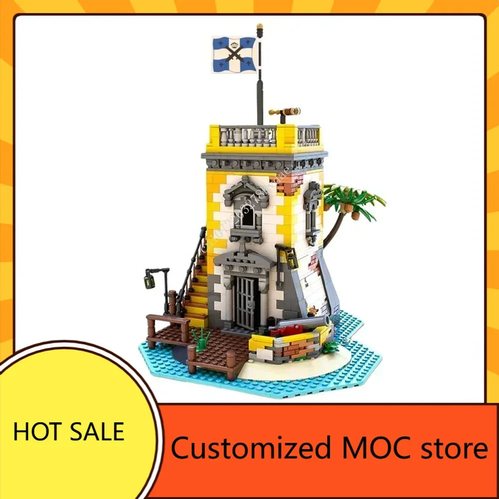 1440PCS MOC Sabre Island Anno Domini Navy Barracuda Bay Defensive Fortress Pirate Puzzles Birthday Part Kids Toys Christmas Gift