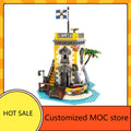 1440PCS MOC Sabre Island Anno Domini Navy Barracuda Bay Defensive Fortress Pirate Puzzles Birthday Part Kids Toys Christmas Gift