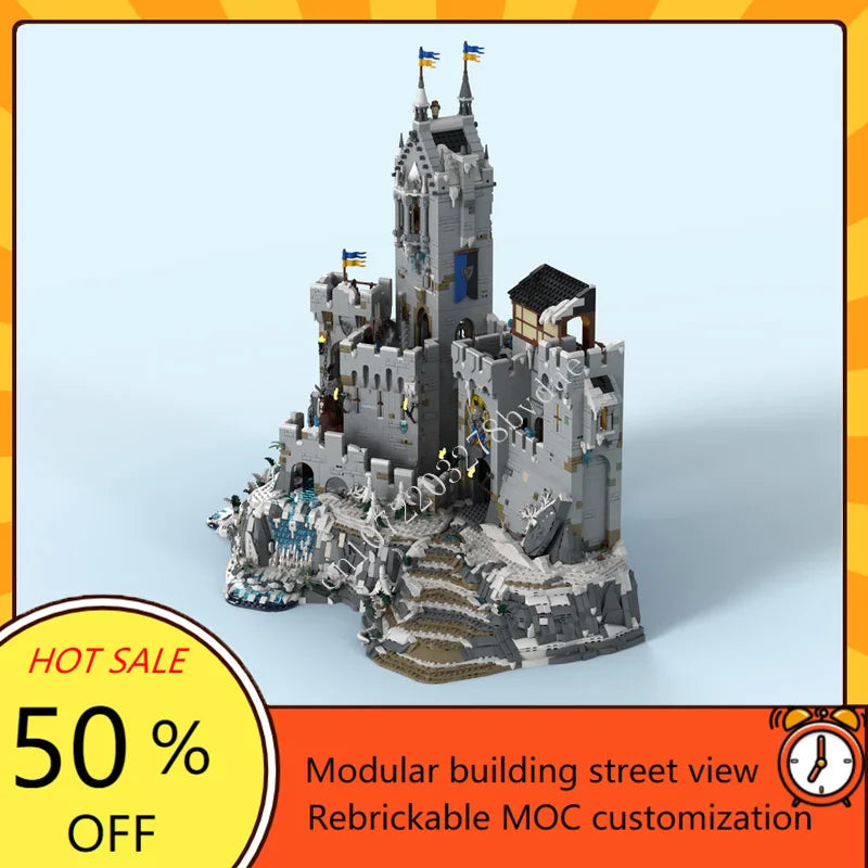 Forteresse médiévale de montagne – Kit de construction MOC 4772 pièces