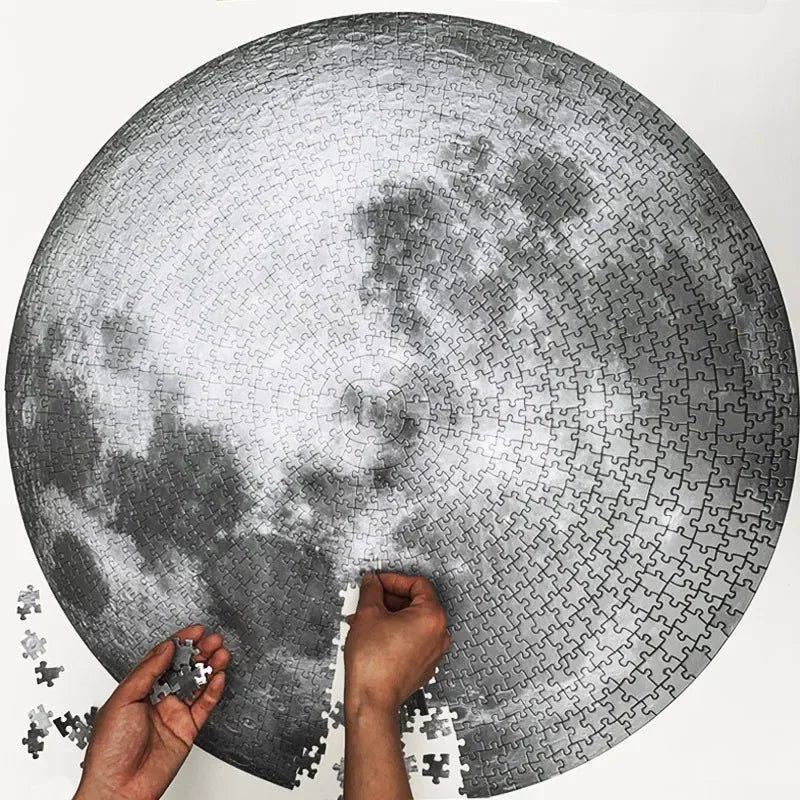 Puzzle rond de la Lune – 1 000 pièces – Défi spatial pour adultes