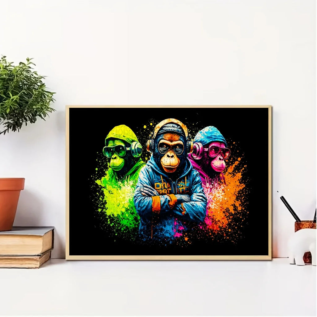 Puzzle Gorille Graffiti Coloré – 500 ou 1000 pièces