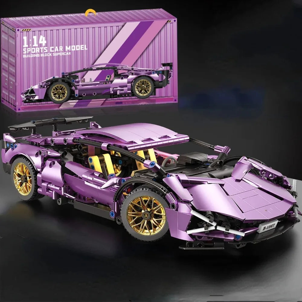 Back-to-school Gifts,Model Car Assembly Kit, DIY Model Assembly,Super Sports Car Sets, Technology Sports Car Model 1:14 Racing Car Model,  DIY Assembly Toy Creative Gift