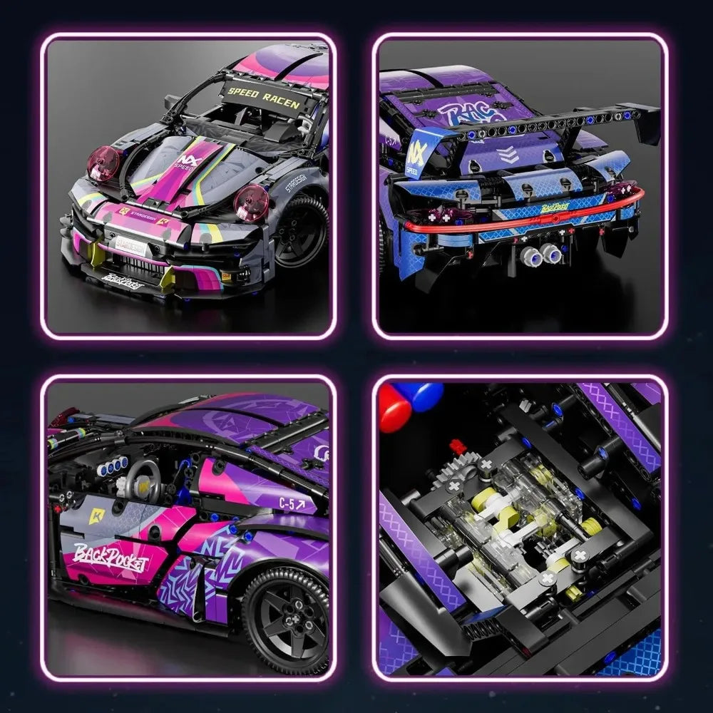 Supercar de Course 1:14 – Maquette en Briques à Construire