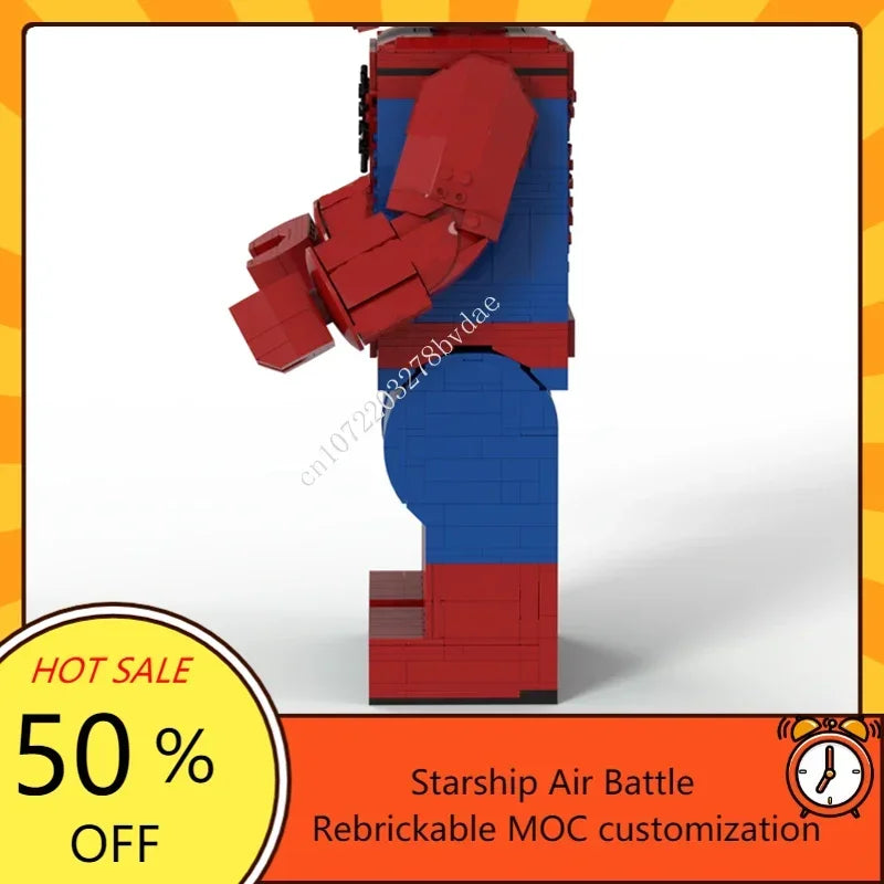 Figurine en briques à construire – Super-héros rouge – Modèle 3D