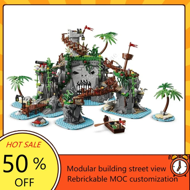 Île mystérieuse des pirates MOC – 2 809 pièces
