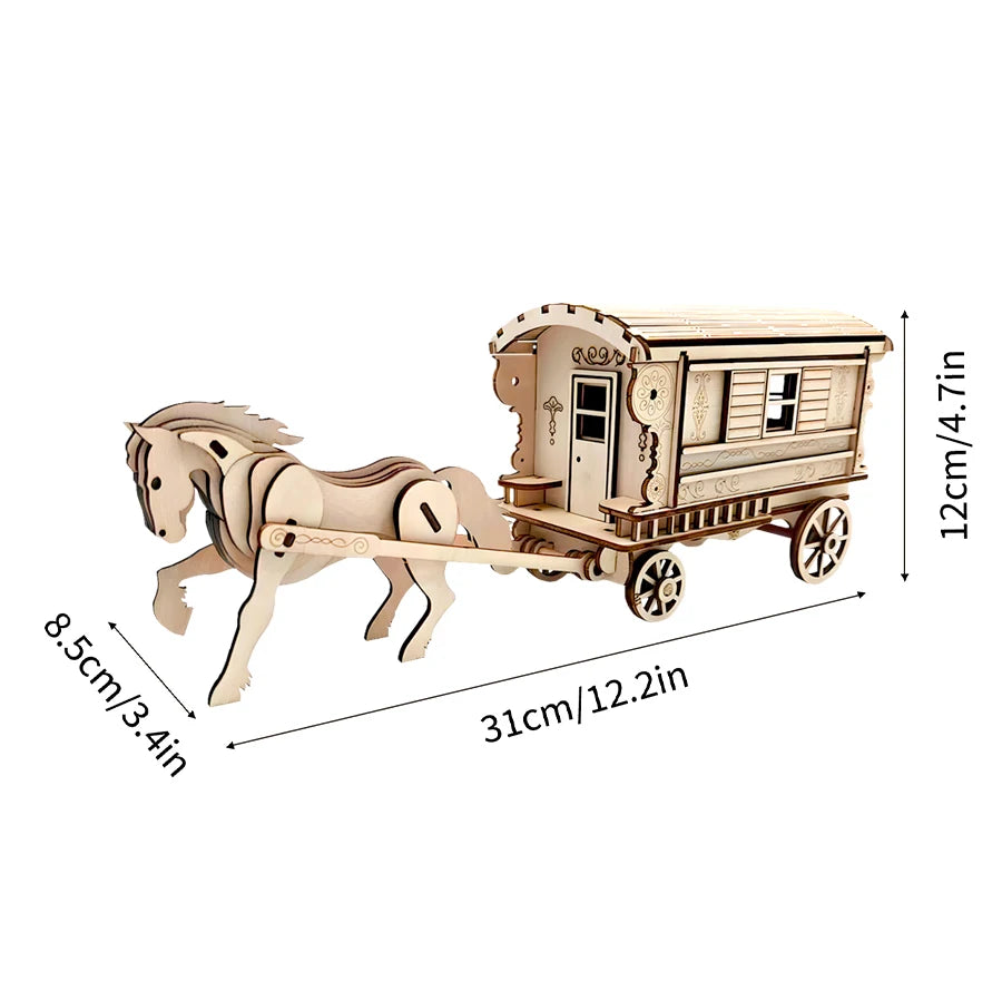 🐎 Carrosse de Conte de Fées OUZEY – Puzzle 3D en Bois
