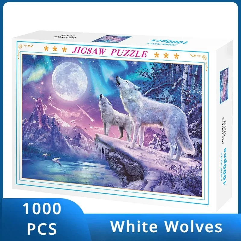 Puzzle Loups Blancs – 1000 pièces | 75 × 50 cm
