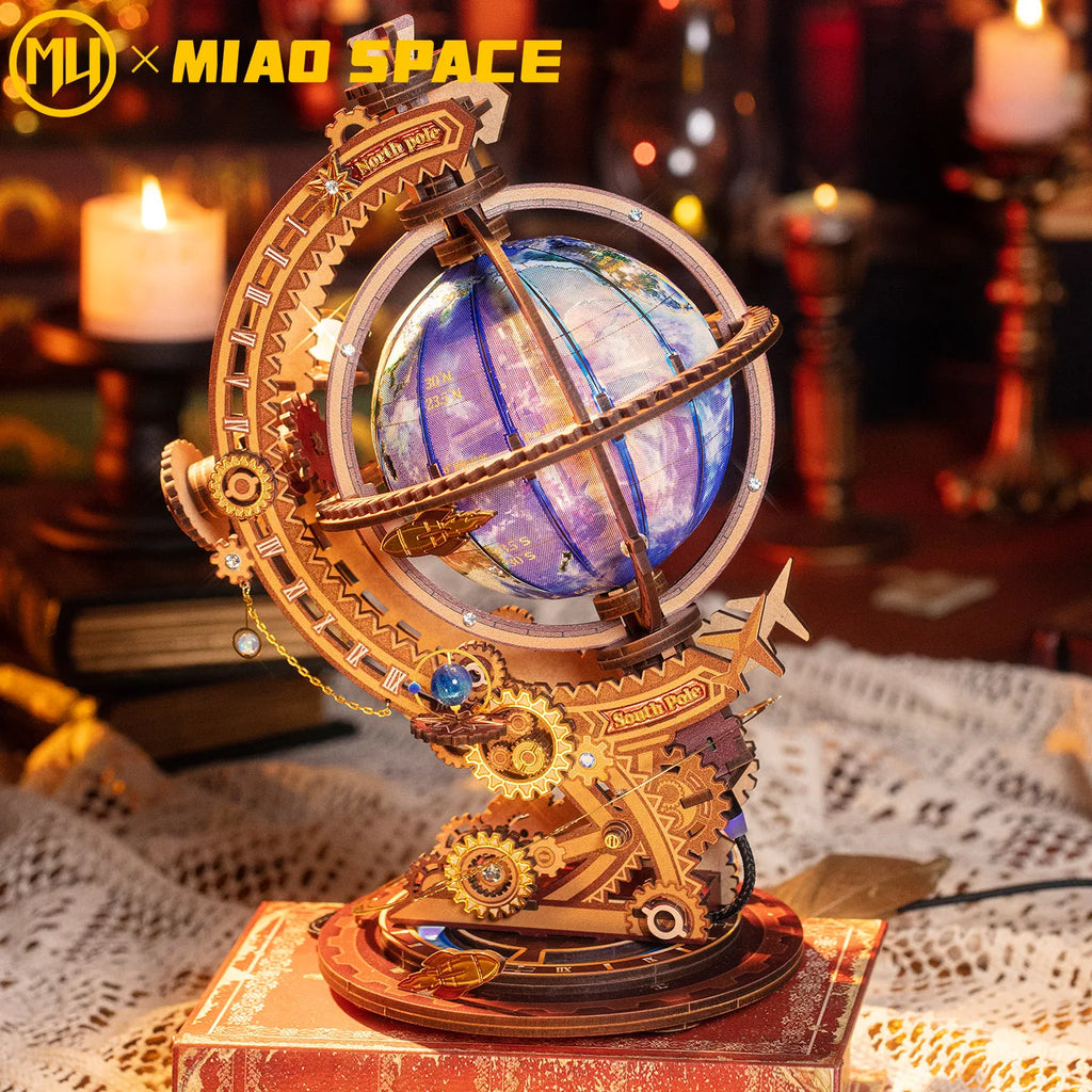 Globe terrestre MU « Royaume secret » – Puzzle 3D en métal à construire
