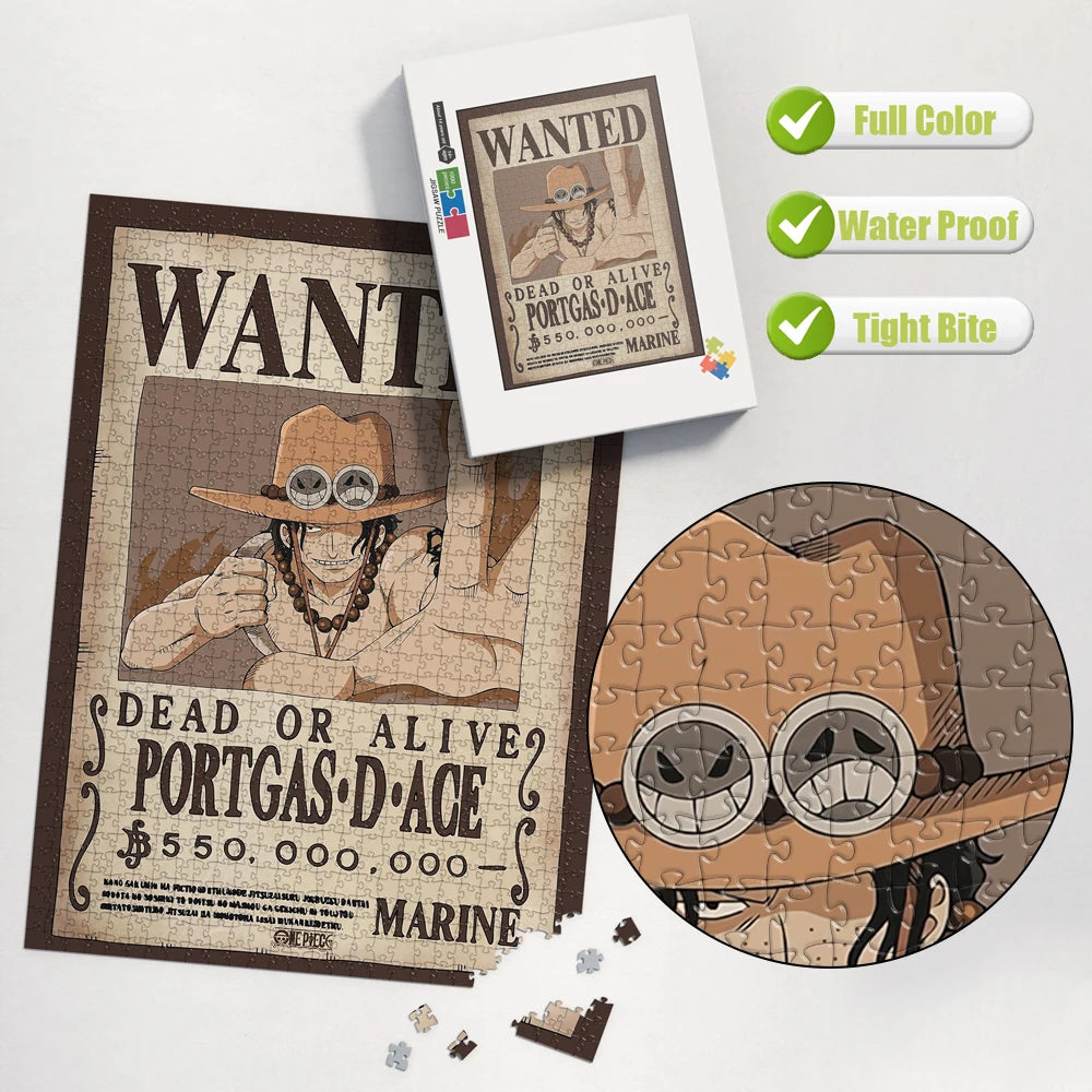 Puzzle One Piece – Portgas D. Ace Avis de Recherche | Puzzle Anime pour Adultes