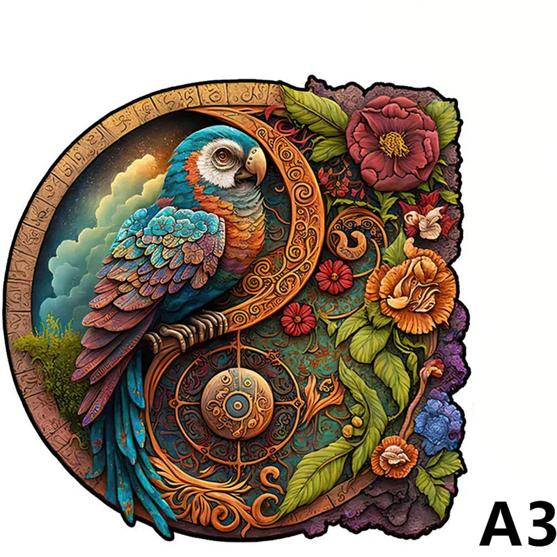 Puzzle 3D en bois – Animaux fantastiques colorés à assembler