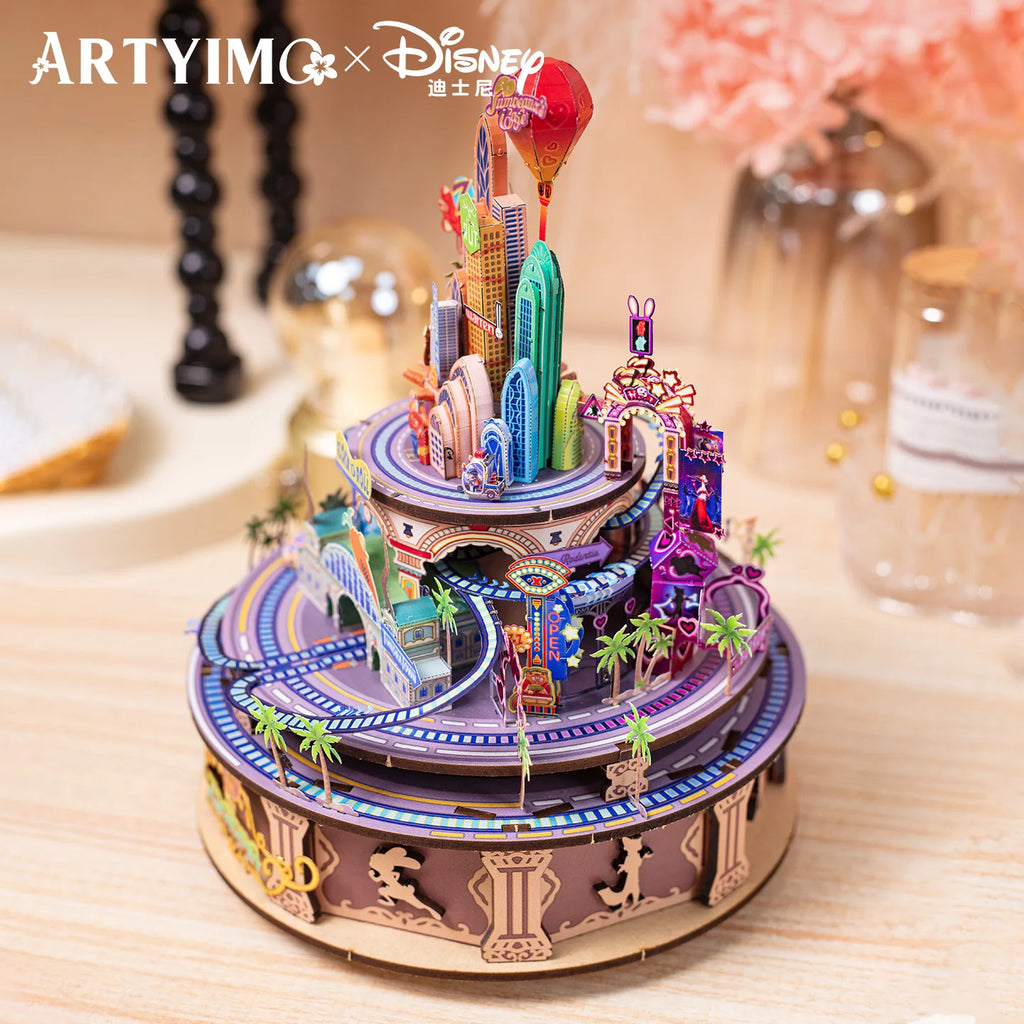 Boîte à Musique Zootopie 3D en Métal – Puzzle DIY à Assembler