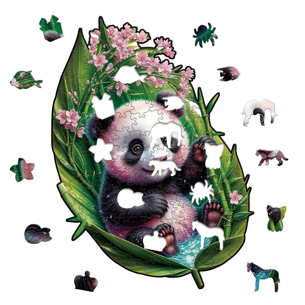 Puzzle en bois – Animaux colorés & motifs artistiques