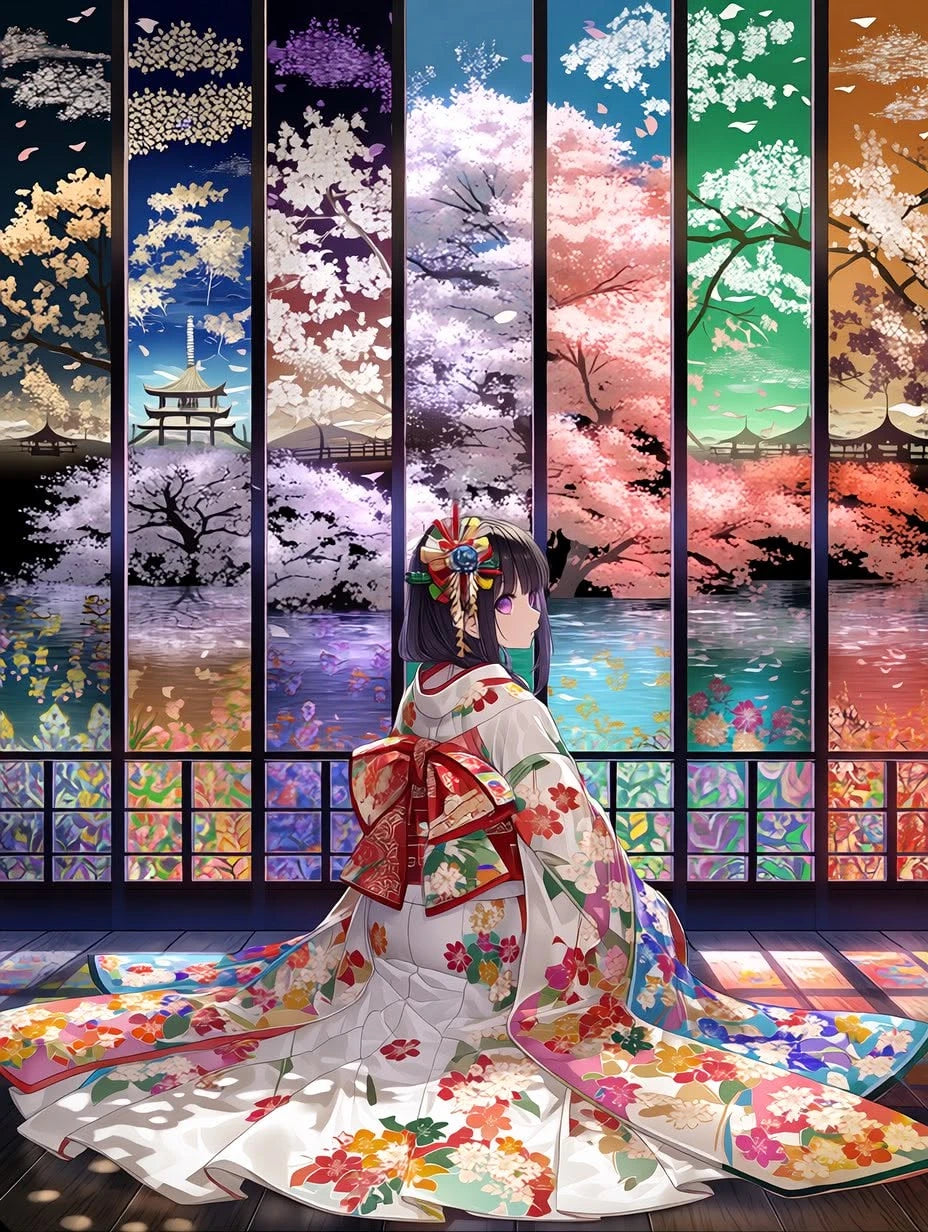 Puzzle Japonais Femme en Kimono – 500 à 2000 Pièces – Portrait & Décoration