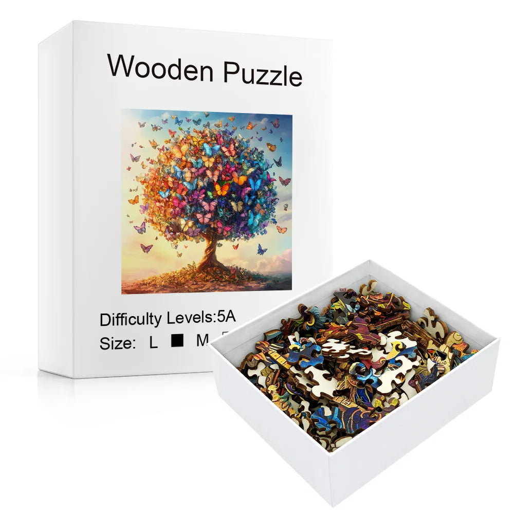 Puzzle en bois Arbre aux Papillons – Pièces originales