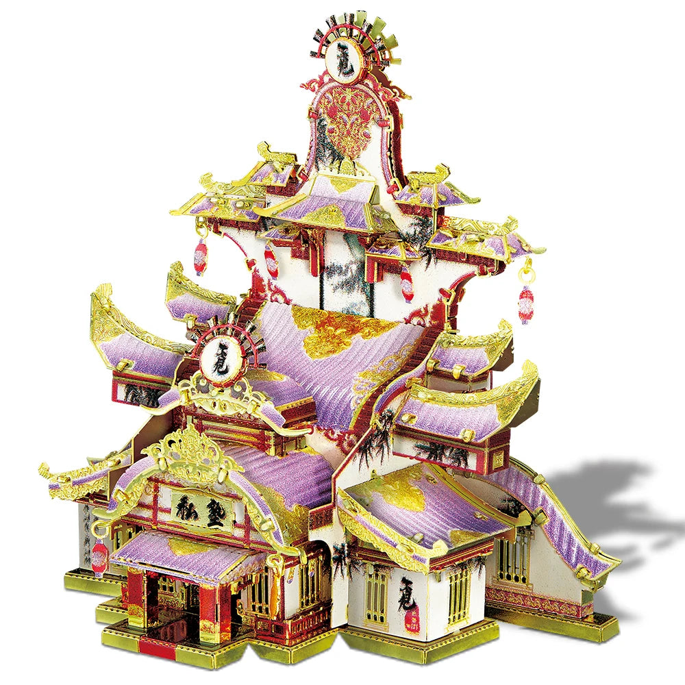 Puzzle 3D en métal – Temple chinois traditionnel à assembler