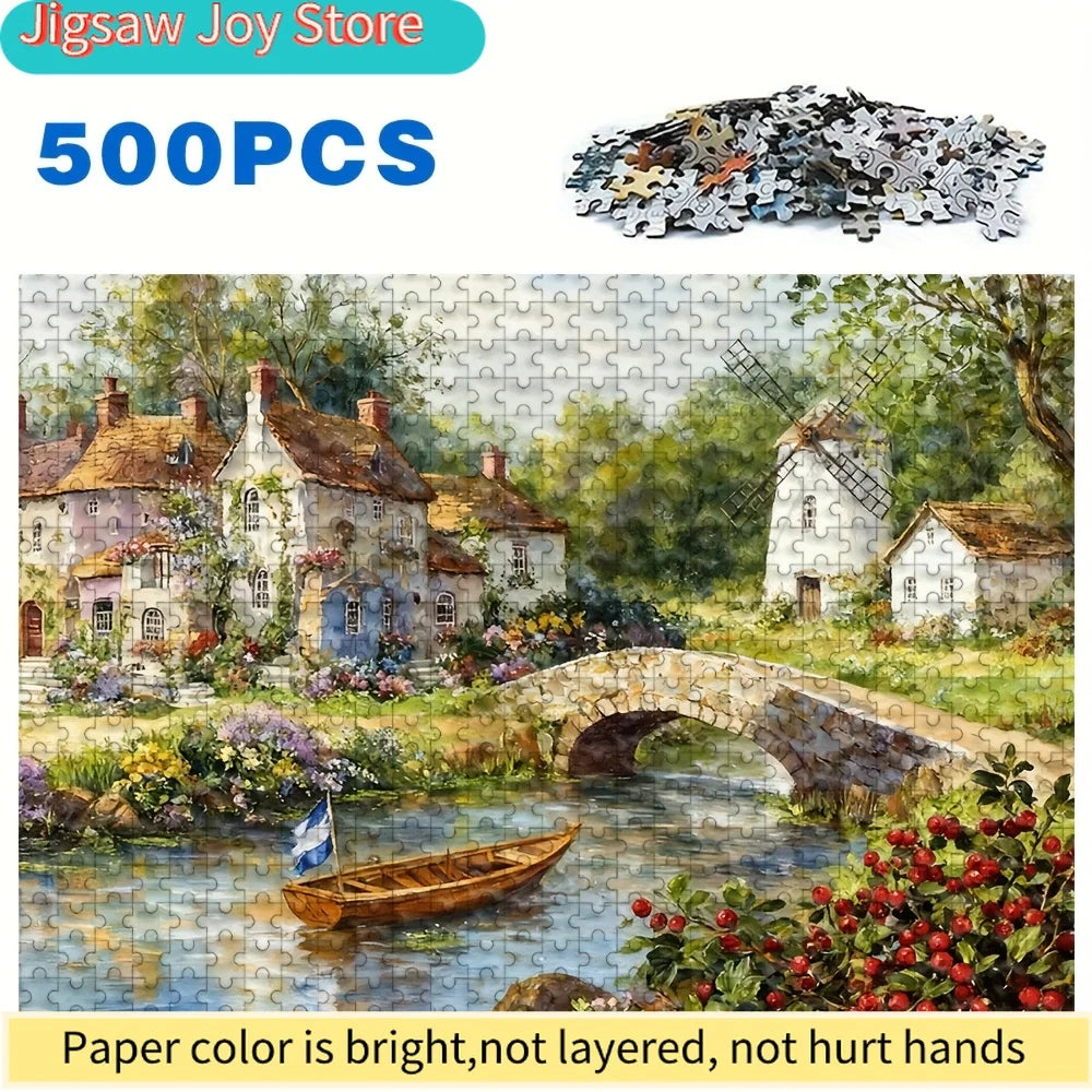 Puzzle Paysage de Village – 500/1000 Pièces – Défi & Détente pour Adultes