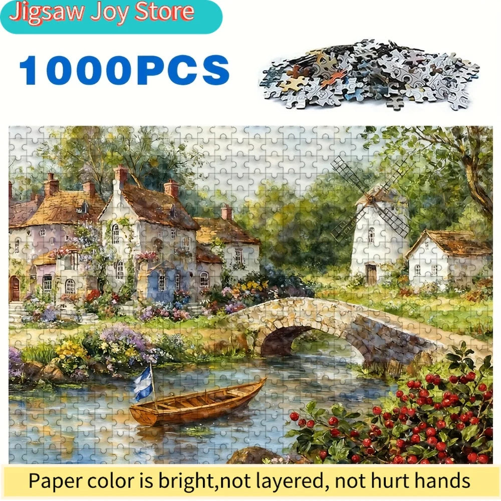 Puzzle Paysage de Village – 500/1000 Pièces – Défi & Détente pour Adultes
