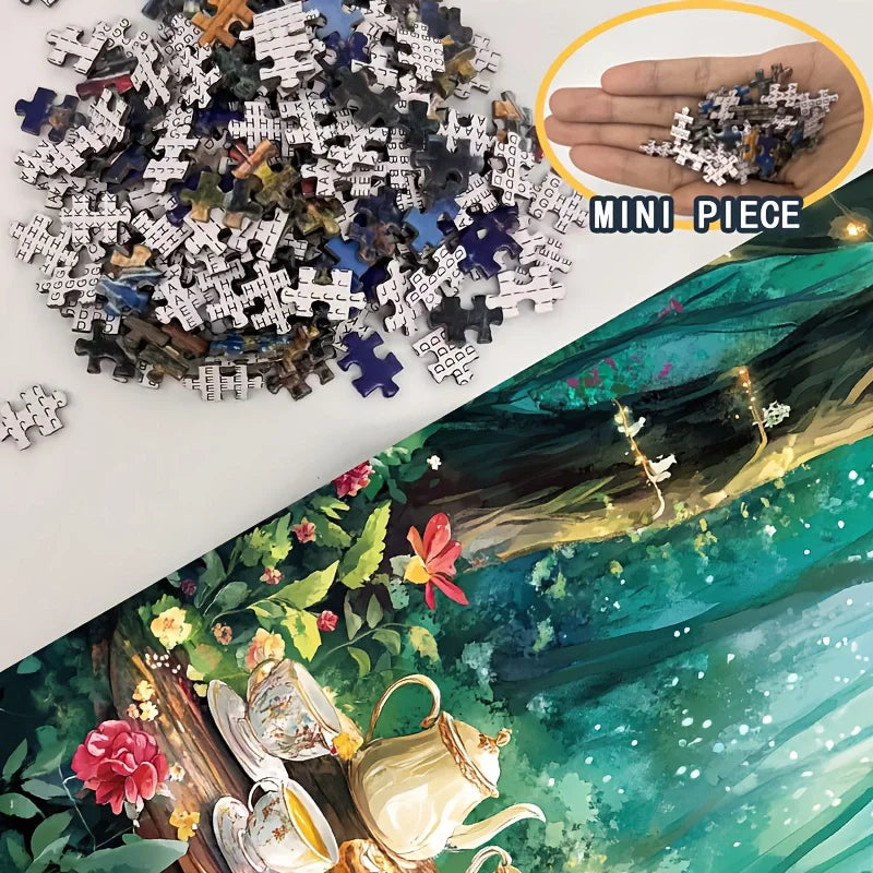 Puzzle 1 000 pièces – Thé enchanté en forêt, 38 × 26 cm