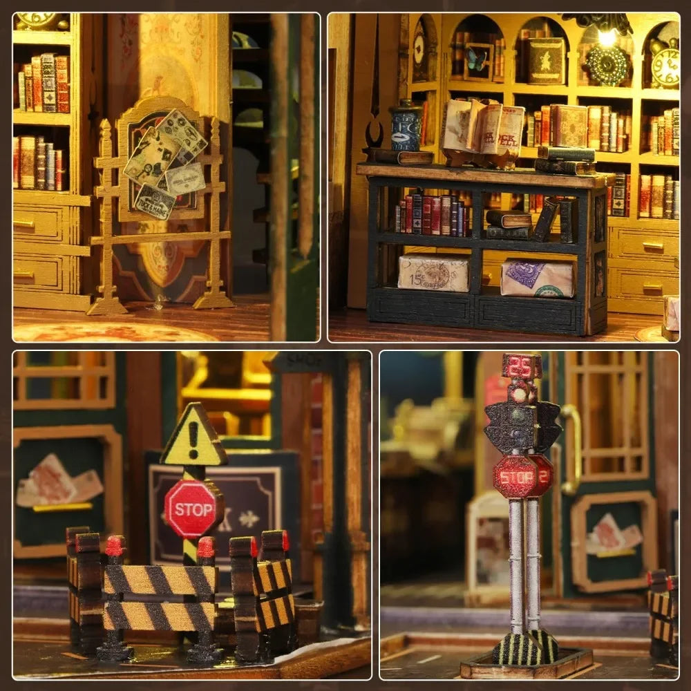 Librairie Rétro en Blocs de Construction – Maquette Modulaire DIY