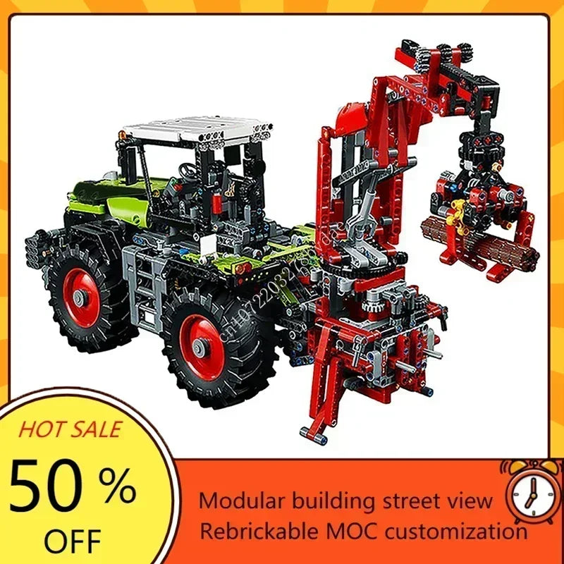 Tracteur & Grue à Construire – 1 977 Pièces | Modèle MOC Technique