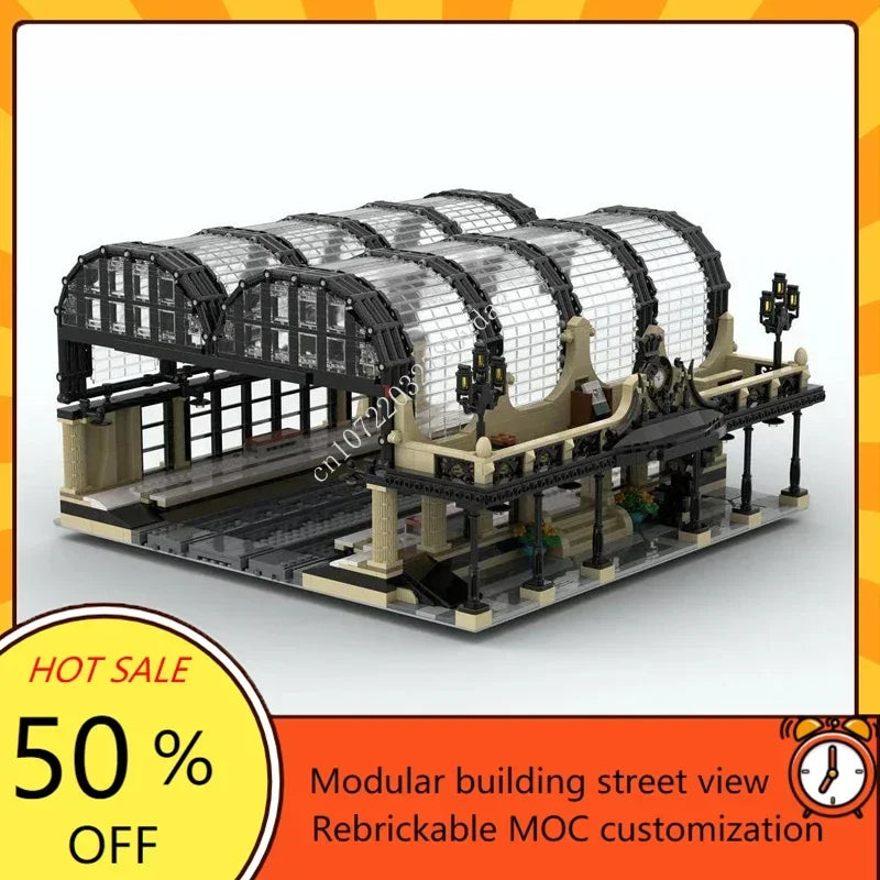 Grande gare ferroviaire à construire – Kit MOC 2572 pièces